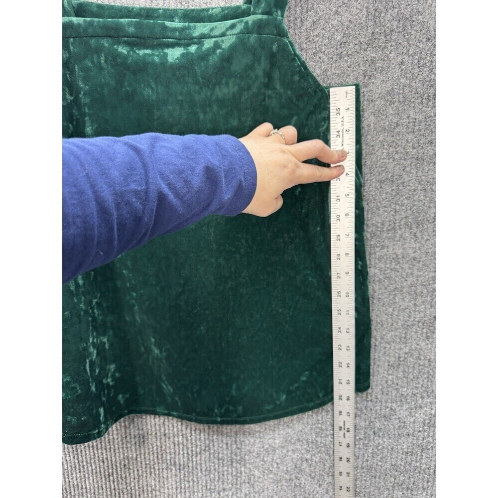 J. Jill Crushed Velvet Tank Top Womens Small Boxwood Green Square Neck Boxy NEW - Picture 8 of 10